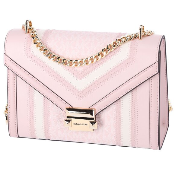Michael Kors Whitney Medium Flap Shoulder Bag Powder Blush Pink Multi - Picture 6 of 7